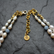 Two-row necklace with agate, angelite and pearls from the "Lavender Coffee" collection, Brown
