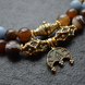 Two-row necklace with agate, angelite and pearls from the "Lavender Coffee" collection, Brown